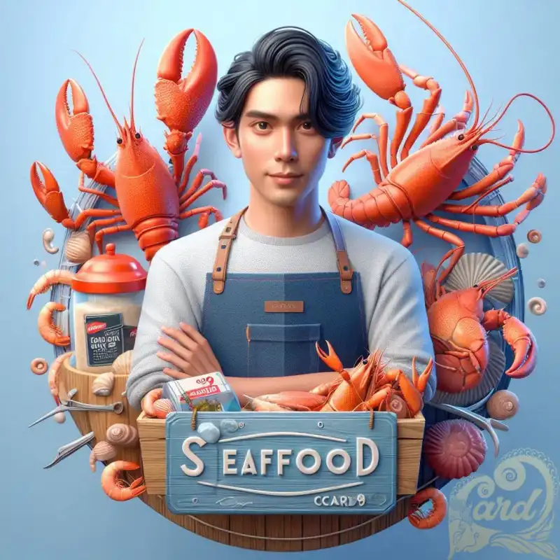 Seafood Sign Blue