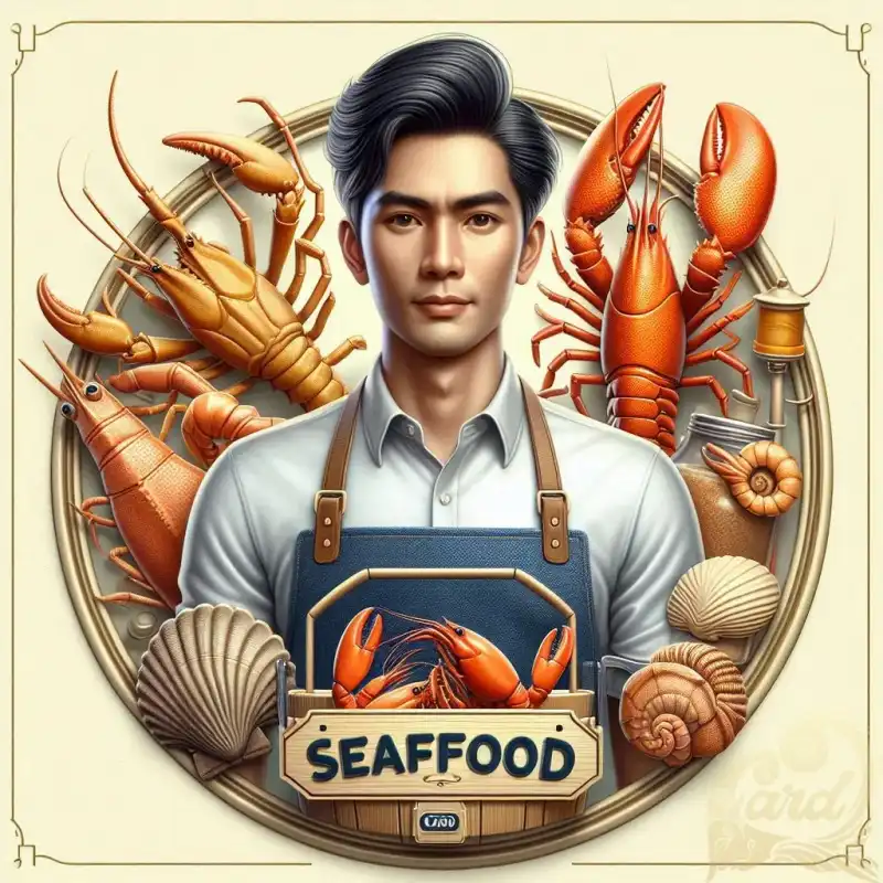 Seafood Sign Gold