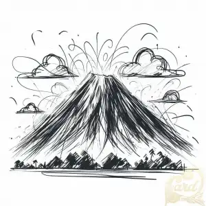 Sketch Rinjani Mountain