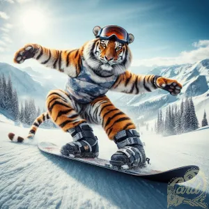 Snowboarding Bengal Tiger