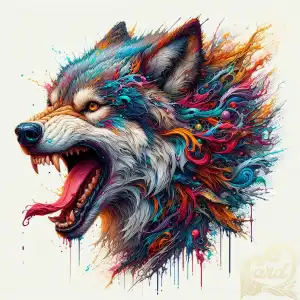 splash art wolf head