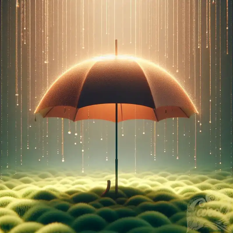 Standing brown umbrella