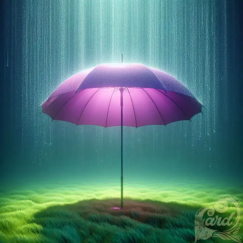 Standing purple umbrella