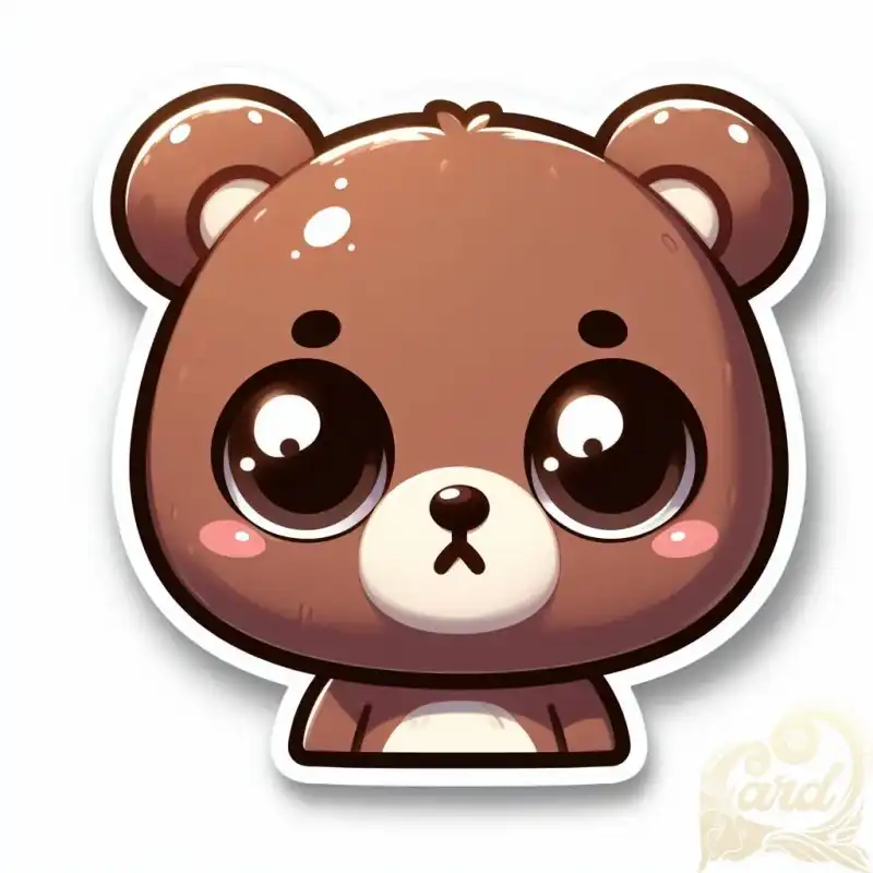 sticker face cartoon bear