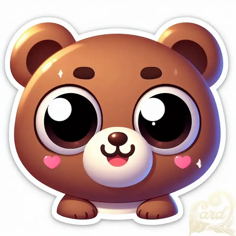 sticker face cartoon bear