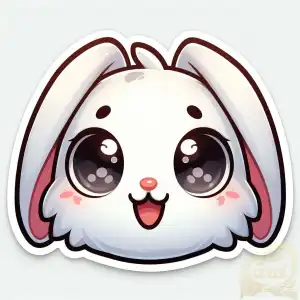 sticker face cartoon bunny