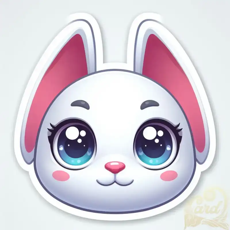 sticker face cartoon bunny