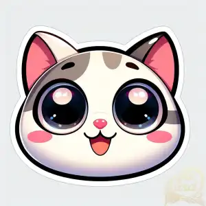 sticker face cartoon cat