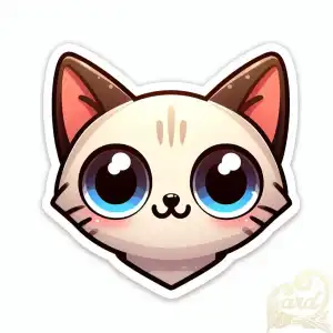 sticker face cartoon cat