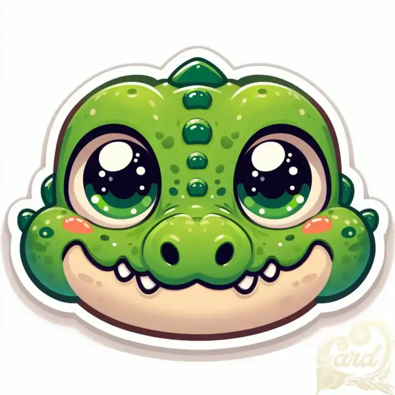 sticker face cartoon crocodile