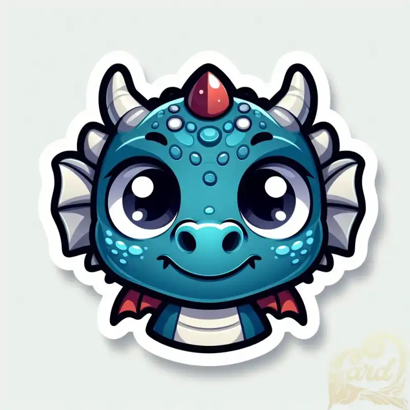 sticker face cartoon dragon