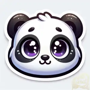 sticker face cartoon panda