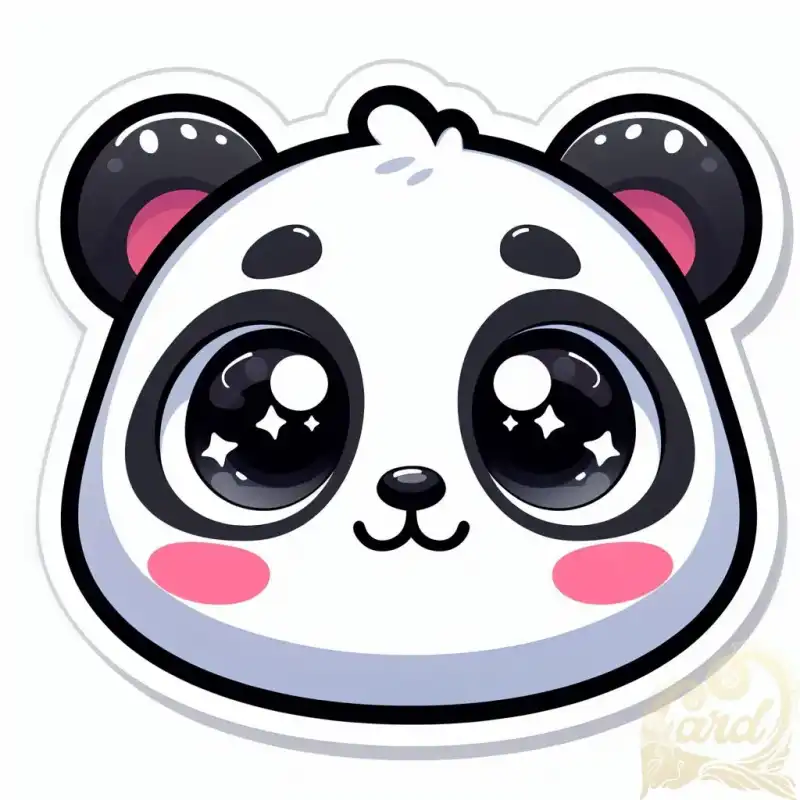 sticker face cartoon panda