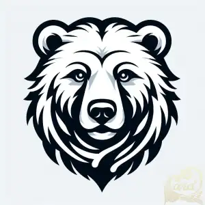 stylized bear head logo