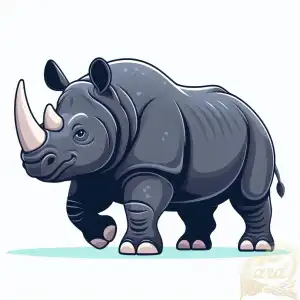 Sumatran Rhinoceros cartoon