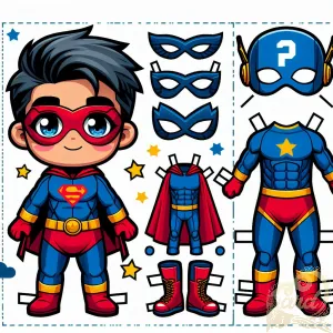 Superhero Chibi Boy Paper Doll