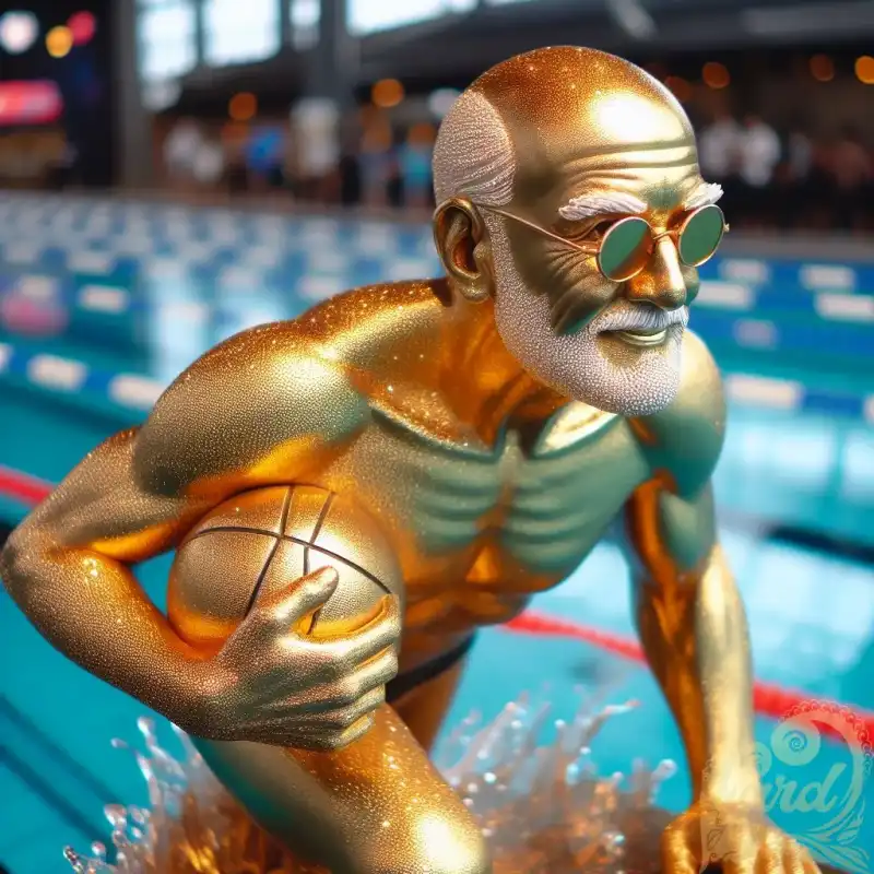 Swimming statue