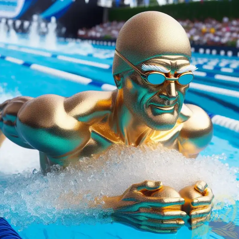 Swimming statue