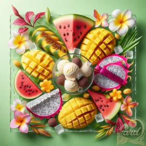 Tropical Fruit and Flower Platter