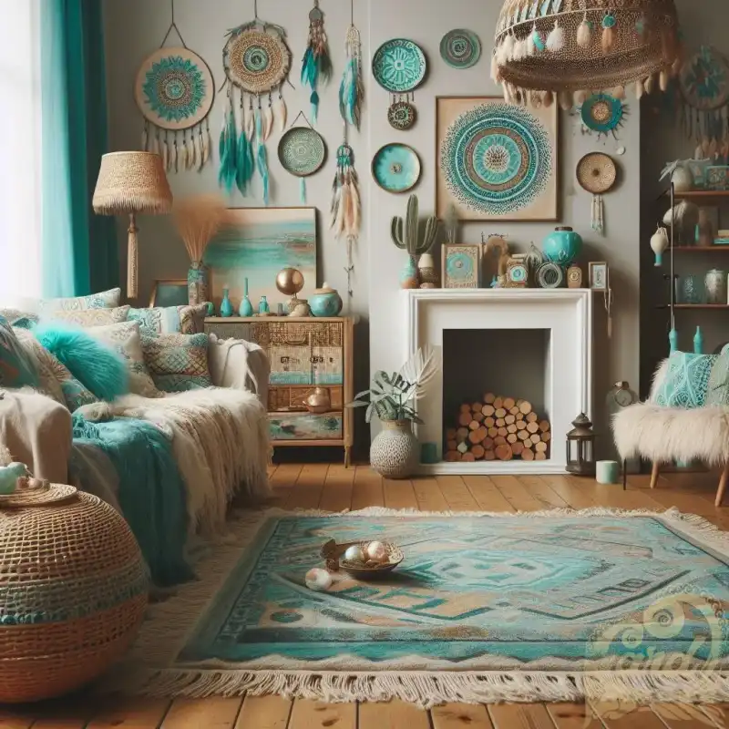 turquoise accents
