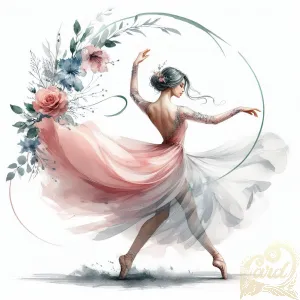 Twirling Dancer with Floral Elements