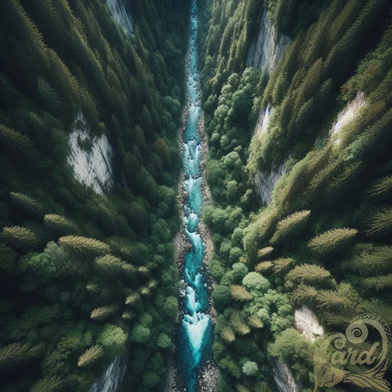 Vertical Clear River Aerial View