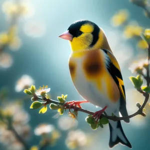 Vibrant Goldfinch Perch