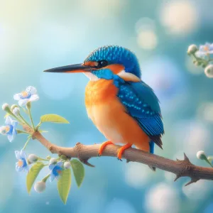 Vibrant Kingfisher Perch