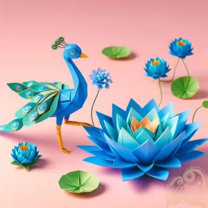 Vibrant Peacock Paper Art