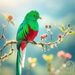 Vibrant Quetzal Perch