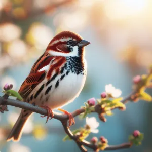Vibrant Sparrow Perch