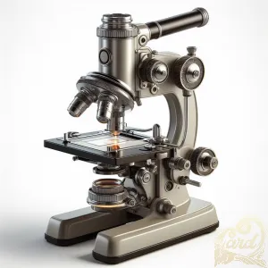 Vintage Microscope with Glass Slides