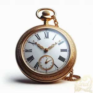 Vintage Pocket Watch with Gold Chain