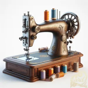Vintage Sewing Machine with Spools