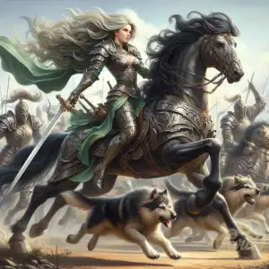 Warrior Princess Green Hair