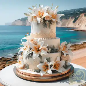 wedding cake lily flowers