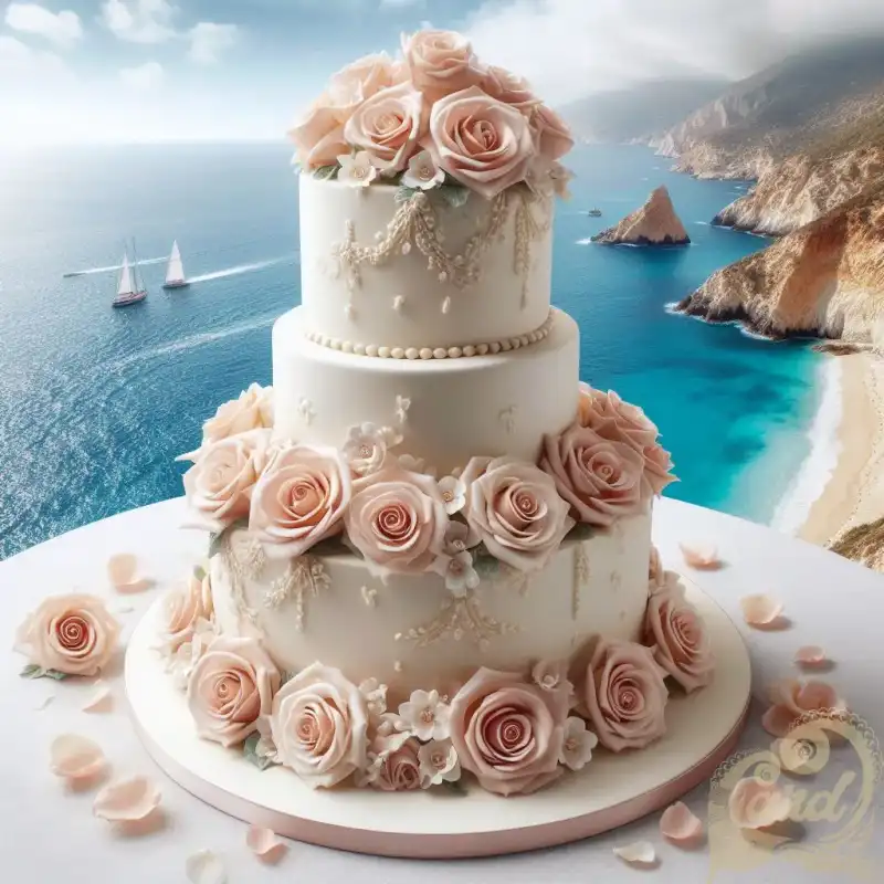 wedding cake lower roses