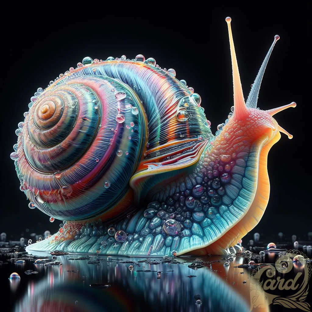 wet snail colorful realistic