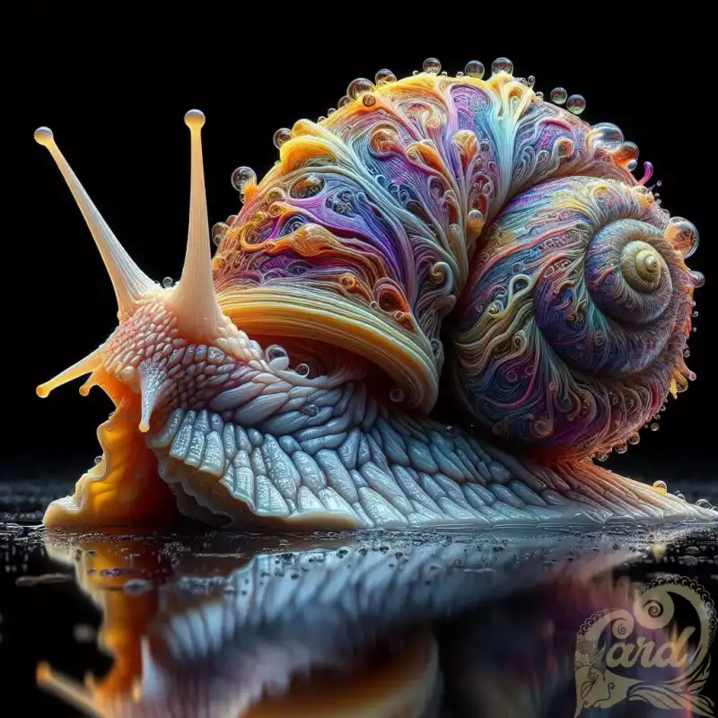 wet snail colorful realistic