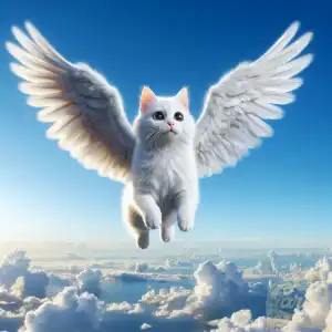 White cat has wings