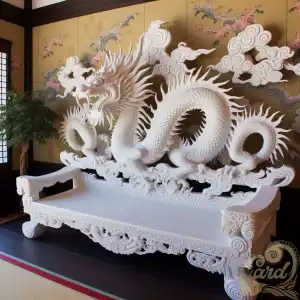 White dragon bench