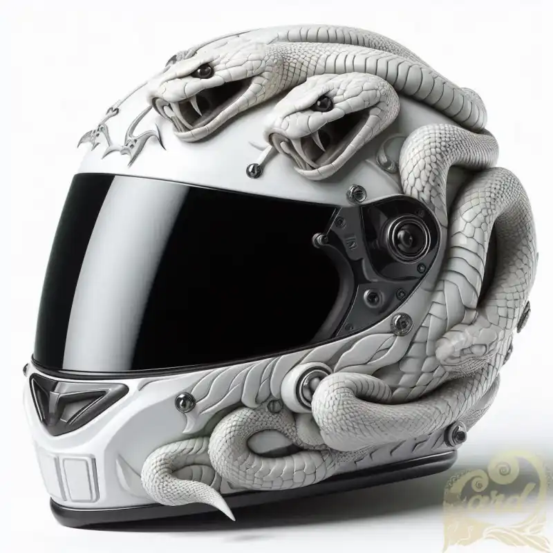 White Full Face Snake Helmet