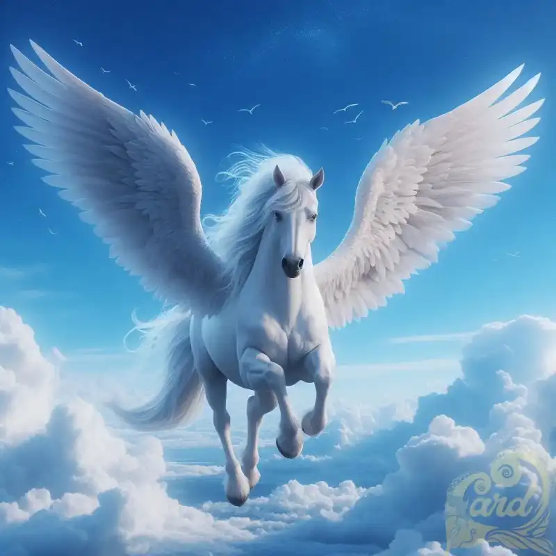 White horse has wings