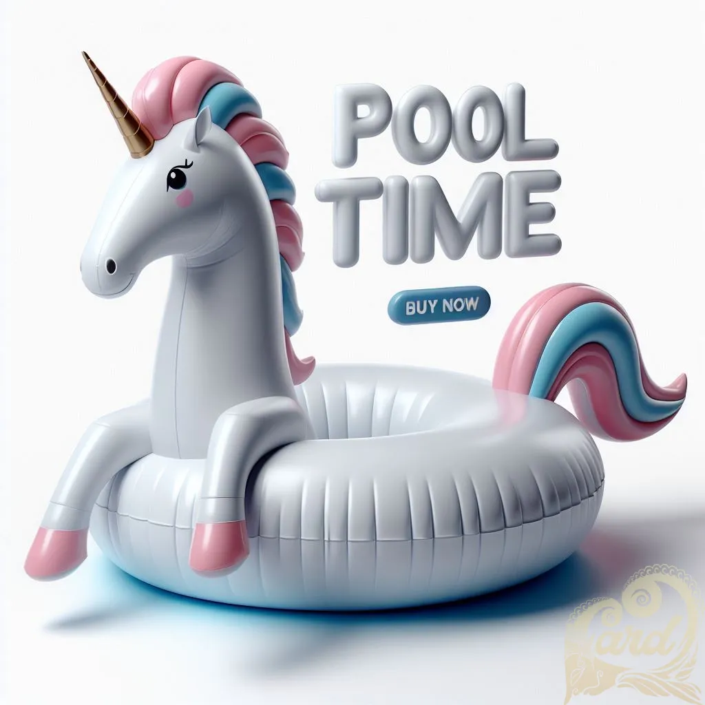 white unicorn pool float