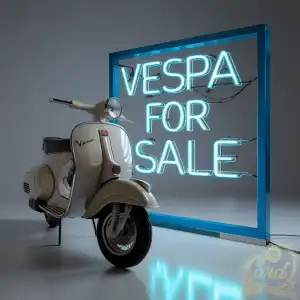 White Vespa motorbike for sale