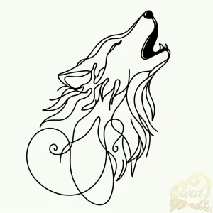 Wild Spirit Wolf Outline