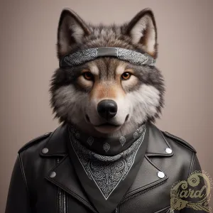 Wolf in Leather Jacket