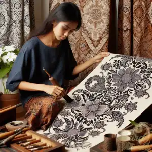 Woman’s Modern Floral Batik