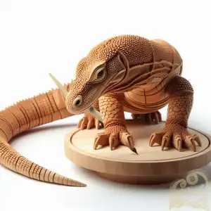 Wooden Komodo Dragon Sculpture
