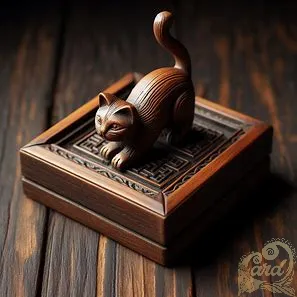 wooden miniature cat